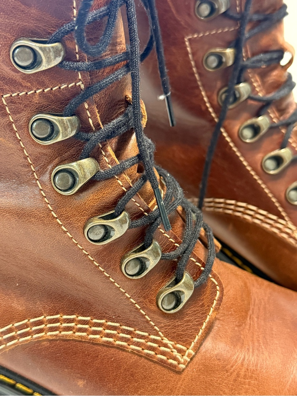 Dr. Martens Brown Leather Lace-Up Combat Boots - Picture 6 of 16
